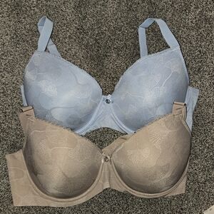 RACHEL Rachel Roy Lace Underwire Bra Set - Blue and Tan
